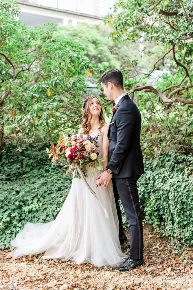 bridal and groom portrait, photographed by New Jersey fine art hybrid photographer, Michelle Behre Photography, private fall wedding at Water Witch Club, Falco's Catering, Highlands, New Jersey.