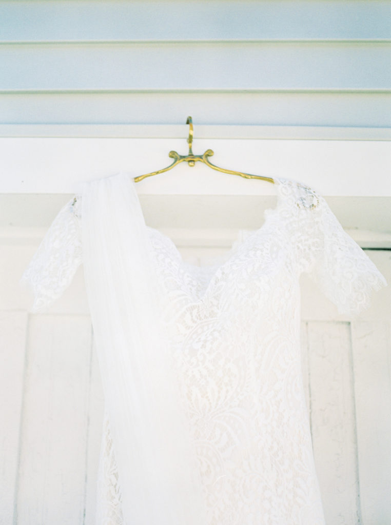 wedding gown and wedding veil on antique hanger, fine art photography, fine art photographer, Pennsylvania wedding, film photography