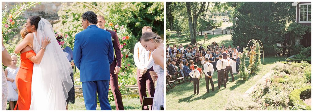 Emotive wedding ceremony at this summer, garden ceremony at this Crossed Keys Estate wedding photographed by New Jersey Wedding Photographer, Michelle Behre Photography.