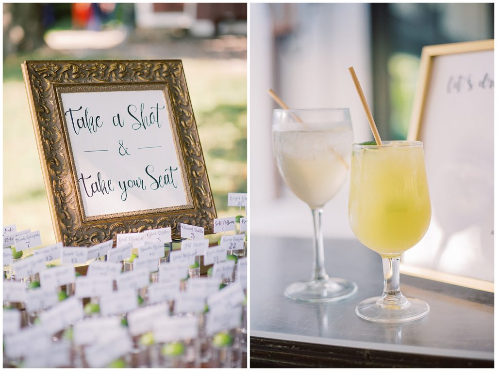 Wedding day favors and signature cocktails at the Crossed Keys Estate by New Jersey Wedding Photographer, Michelle Behre Photography.