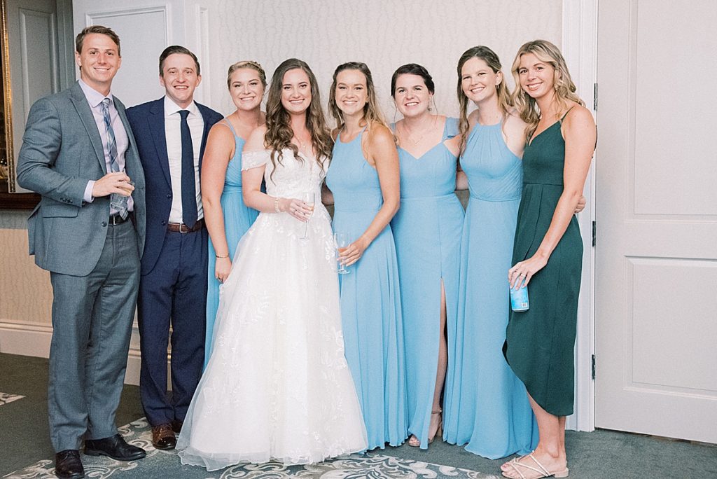 Portrait of the bride and friends at the RiverCrest Golf and Country Club by wedding photographers Michelle Behre Photography.