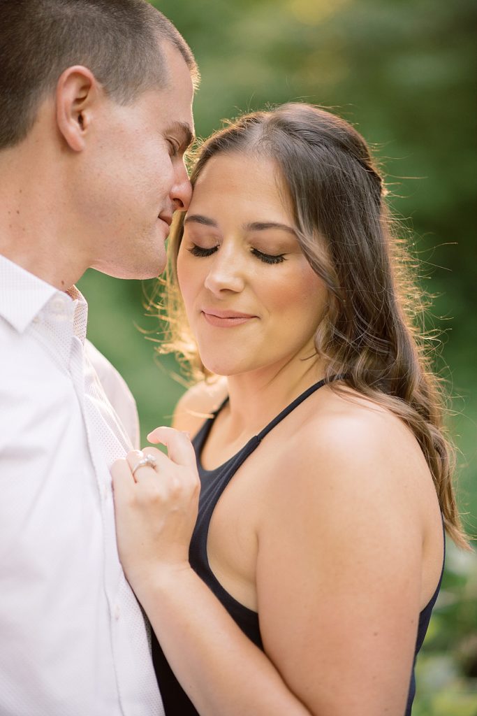 Romantic sunset engagement session at the Longwood Gardens in Kennett Square by PA Wedding Photographer Michelle Behre Photography.
