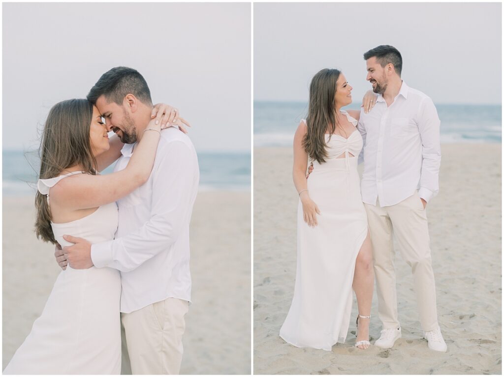 Ariel and Bryans romantic engagement session was set at Avon by the Sea beach in Avon New Jersey photographed by New Jersey Wedding Photographer, Michelle Behre Photography. For more New Jersey engagement session inspiration and New York engagement ideas, outfits, locations, and inspiration, visit our blog!