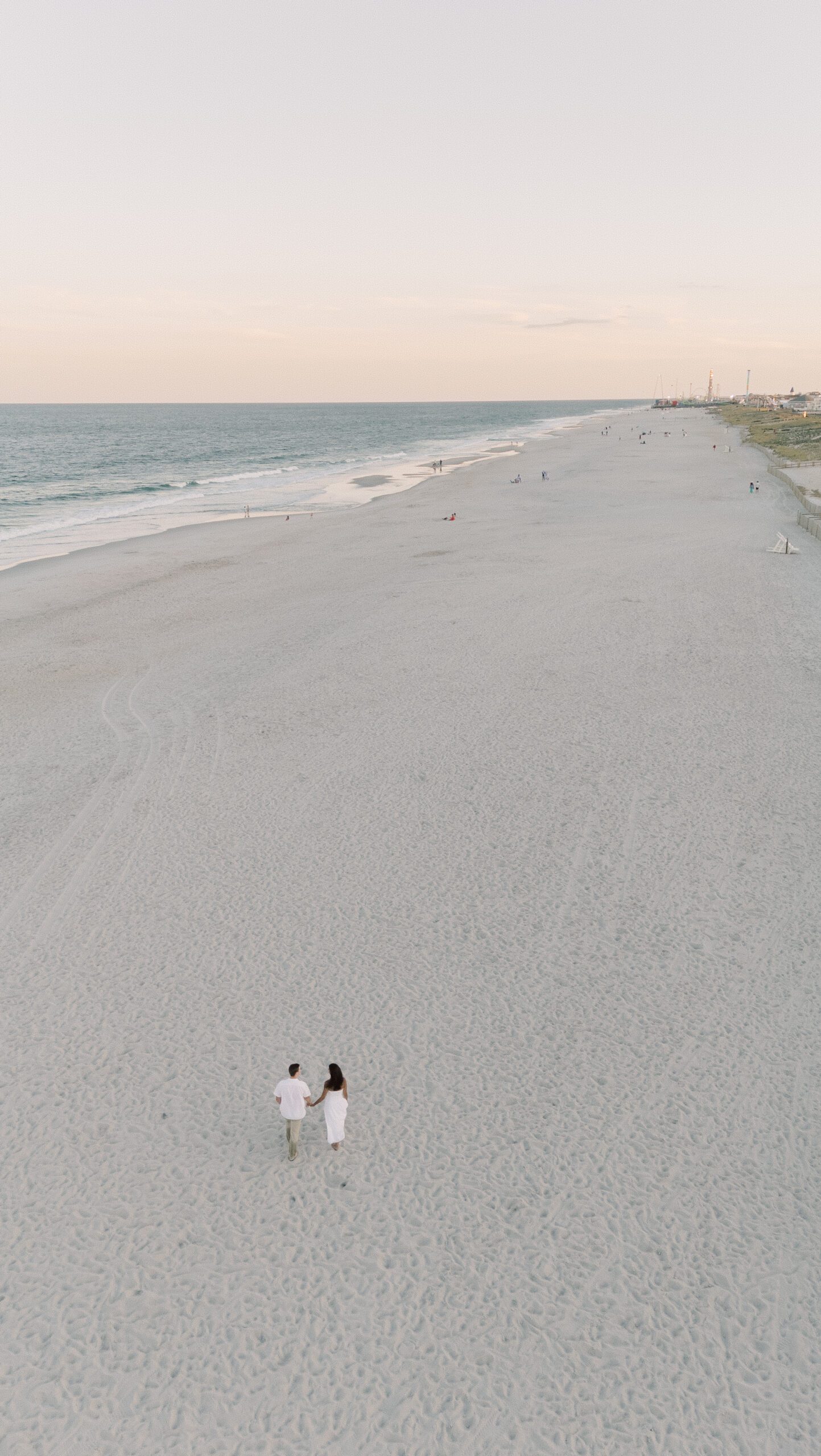 Coastal engagement session at Ortley Beach in New Jersey photographed by NJ wedding photographers