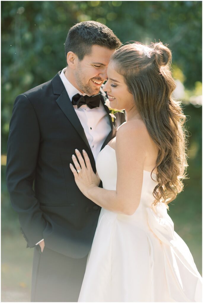 bride and groom formal portraits captured at the gardens at crossed keys estate by nj wedding photographers michelle behre photography