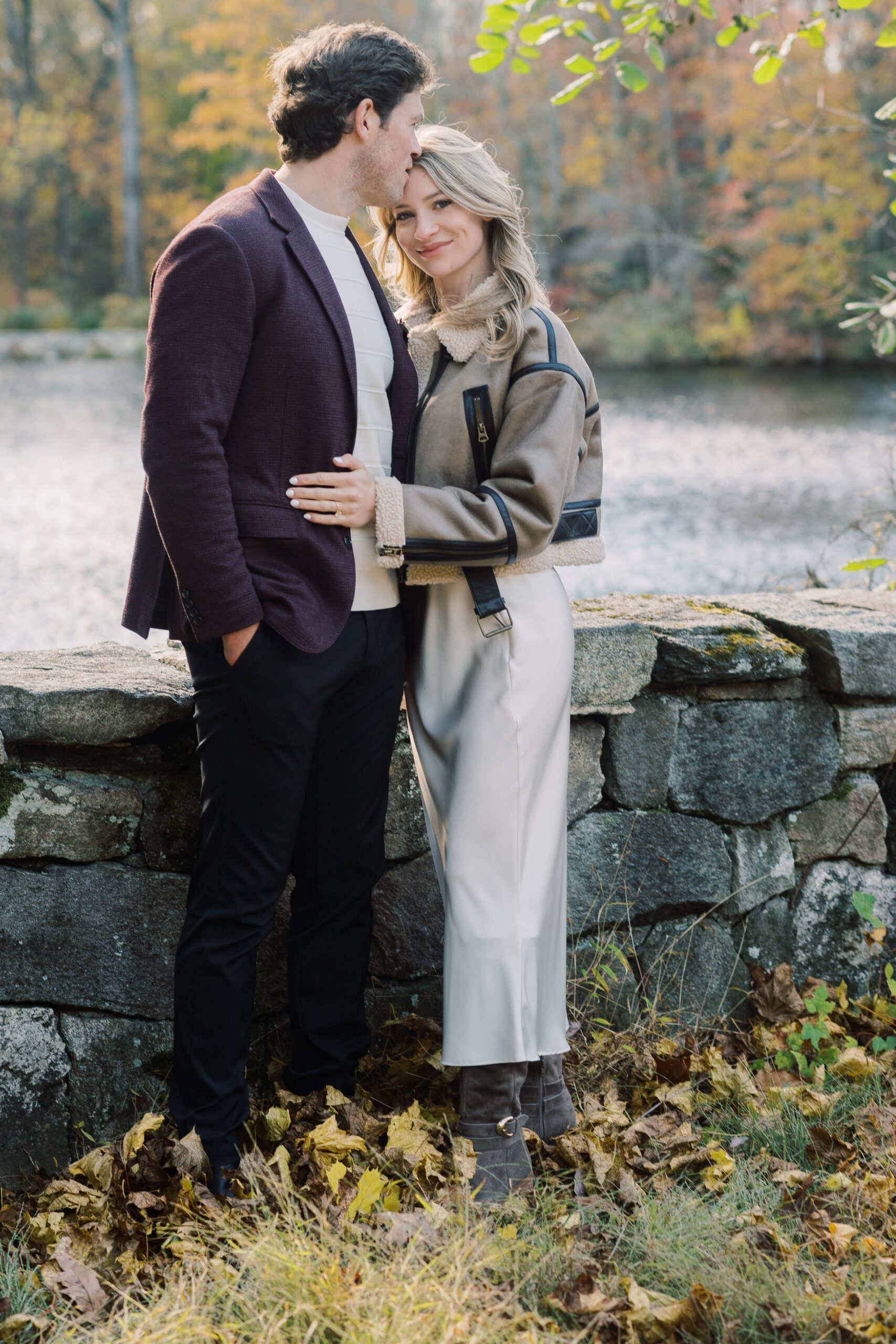 Romantic Engagement Session at Pomerance Park in Greenwhich CT captured by CT Wedding Photographers Michelle Behre Photography