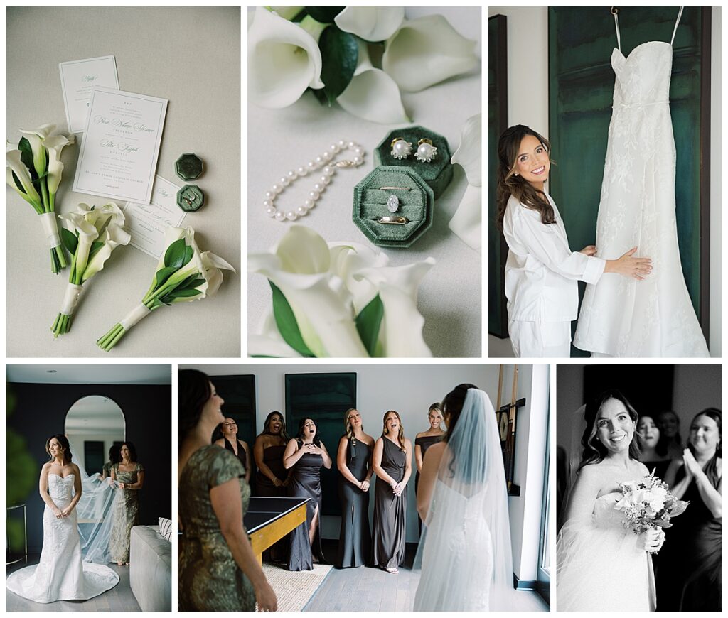 Bride getting ready on wedding morning in New Jersey photographed by New Jersey wedding photographers